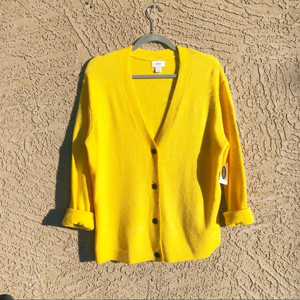 OLD NAVY ✨NWT Yellow Slouchy Soft Cardigan Sweater - Picture 7 of 7